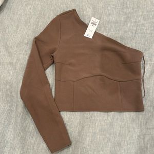 A&F Asymmetrical One-Shoulder Long-Sleeve Top